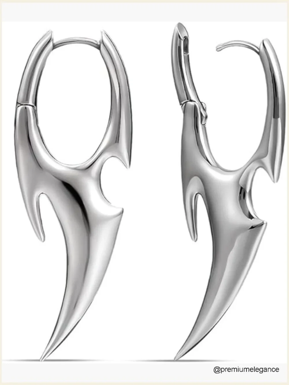 18G 1mm Hoop Dangle Earrings - Edgy Statement Earrings